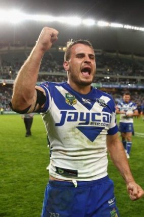 Canny chap: Josh Reynolds celebrates the win over Manly.