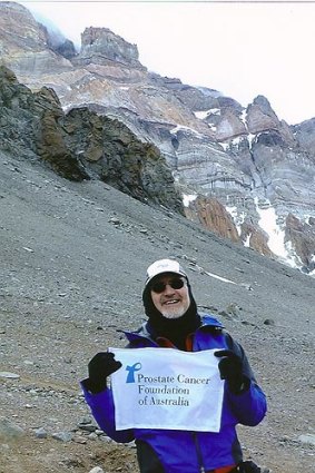 Peter Dornan below the summit of Mt Aconcagua.