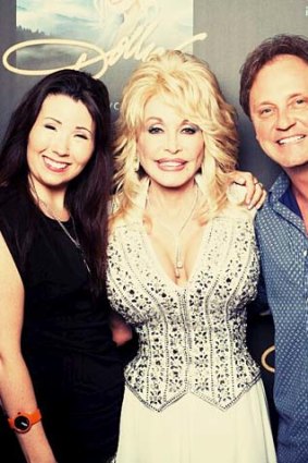 Dollywood Down Under: from left, Biana Moon , Dolly Parton, and Kent Wells.