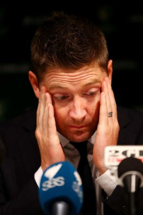 Tired: Michael Clarke is home for a rest.