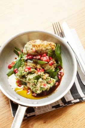 Go-to dish: Fish Kefta with baba ghanoush, mint and pomegranate.
