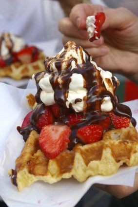 Mouth-watering ... waffles and chocolate are Belgian favourites.