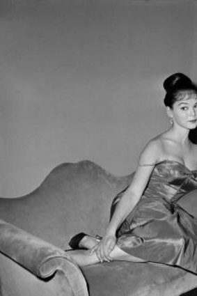 Yvonne Craig poses on the set of <i>The Gene Krupa Story</i>  in 1959.