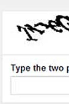 A CAPTCHA generated on Google's website for sign up.
