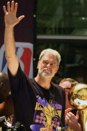 Phil Jackson after winning the 2000 NBA title with the Lakers.