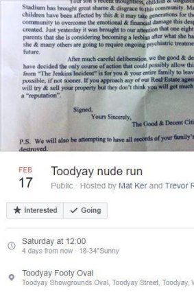 Mat Ker and Trevor Randell created a Facebook event called ‘Toodyay nude run’ which has since gone viral.