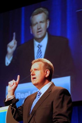 "The choice you make  could not be clearer" . . . Barry O'Farrell urges voters to tip out the Labor government.