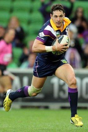 Good-news story: Billy Slater's return to something like his best for the Storm on Sunday.