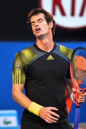 Vanquished: Andy Murray during his defeat on Sunday night.