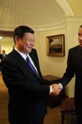 Corridors of power ... Xi Jinping meets with US President Barack Obama in February.