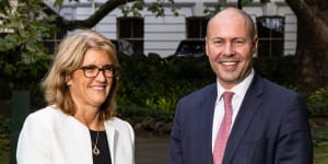 Josh Frydenberg with new RBA deputy governor Michele Bullock.