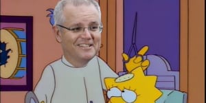 A callback to when Scott Morrison washed a woman’s hair at a salon.