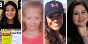 Victims of the shooting at Robb Elementary School in Uvalde,Texas:Maite Rodriguez,Miranda Mathis,Eva Mireles,Irma Garcia. 