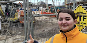 Anna Wright is a first-year apprentice working on the metro rail tunnel project.