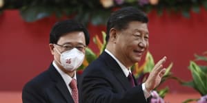 Hong Kong’s new Chief Executive John Lee with China’s President Xi Jinping.