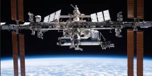 The ISS above the Earth in 2021. 