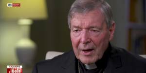 Cardinal George Pell during his second interview since his release from prison. 
