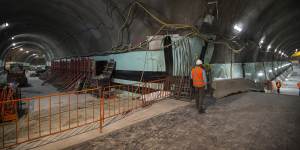 Tunnels for the new Pitt Street station,which is part of the second stage of Sydney's $20 billion metro rail line.