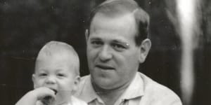 Brett Sutton with his father,Terry Sutton,pictured in 1970. 