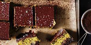 Helen Goh’s Dubai chocolate brownies.