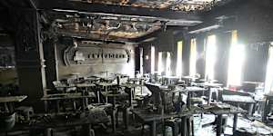 Upholstered chairs were completely consumed by the fire.