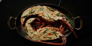 Eastern rock lobster,finger lime and tarragon.