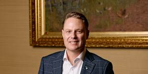 Brisbane Lord Mayor Adrian Schrinner at Brisbane City Hall after the last council meeting of 2025.