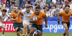 Taniela Tupou in action against Georgia at the World Cup.