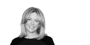 Samantha Armytage poses for photos at Channel Seven in Sydney in 2014.