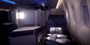 Nearly two metres of lie-flat sleeping room,a private pod,three-course meal and access to United Polaris lounge are some of the perks. 