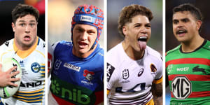 Mitchell Moses,Kalyn Ponga,Reece Walsh and Latrell Mitchell