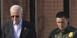 US President Joe Biden made an unannounced stop along the 18-foot border wall that separates El Paso from Juárez,Mexico,talking to Border Patrol agents as he strolled.