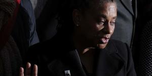 Justice at last ... Doreen Lawrence outside the court on Tuesday.