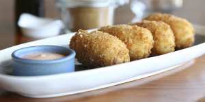 Manchego cheese and chorizo croquettes.