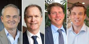 Queensland Public Sector Commissioner David Mackie,Natural Resources and Mines director-general Graham Fraine,currently “exchanged” Customer Services director general Chris Lamont,and Economic Development Queensland chief executive Julian Simmonds.