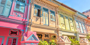 Stunningly preserved Peranakan houses... a symbol of Singapore.