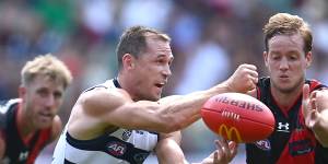 Joel Selwood was in good form against the Bombers in round one. 