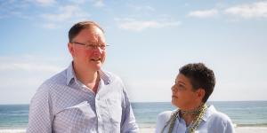 Lee with Roger Jaensch,Tasmania’s current Aboriginal Affairs minister.