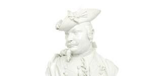 Baron Schmiedel (1739),a porcelain bust by Johann Joachim Kändler.