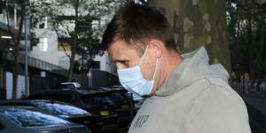Michael Greenfield leaving Sydney Police Centre.