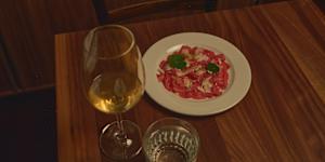 Beef carpaccio.