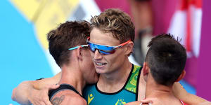 ‘Nice to get the job done here’:Australian Hauser nails triathlon bronze
