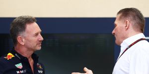 Christian Horner and Jos Verstappen in Bahrain.