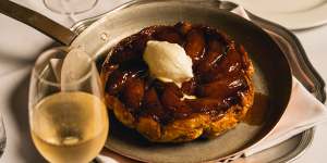 Apple tarte tatin with cinnamon ice cream at Felix.