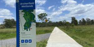The start of the new three-kilometre kilometre Archerfield Wetlands Walking Trail.