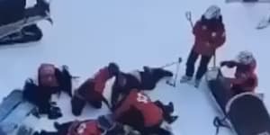 Snowboarders were injured after a fall from a Thredbo chairlift.