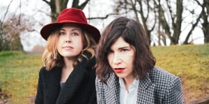 Sleater-Kinney are Corin Tucker (left) and Carrie Brownstein.