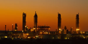 Santos’s Moomba gas plant in the Cooper Basin,South Australia.