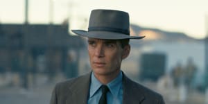 This image released by Universal Pictures shows Cillian Murphy in a scene from “Oppenheimer.” (Universal Pictures via AP)