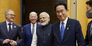 The Quad leaders,Anthony Albanese,Joe Biden,Narendra Modi and Fumio Kishida,met in Tokyo in May.